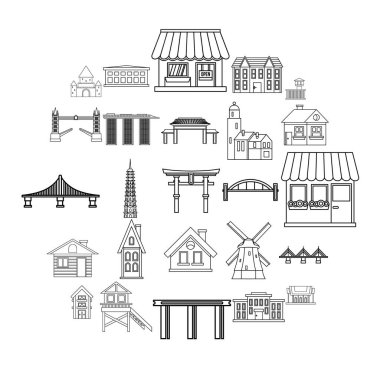 Ülke Icons set, anahat tarzı mimarisi