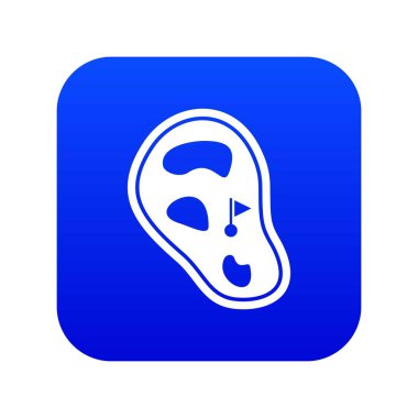 Golf sahası alanı simgesi dijital mavi