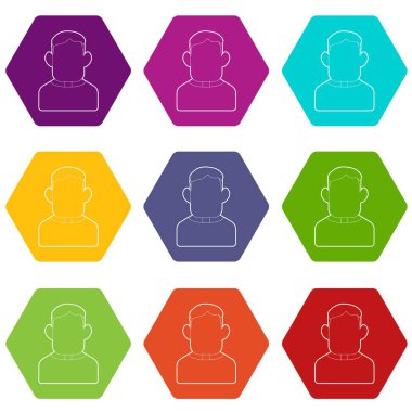 9 vektör rahip Icons set