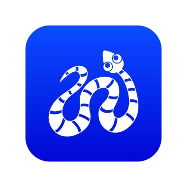 Siyah çizgili yılan simgesi dijital mavi