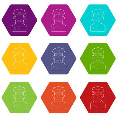 9 vektör polis Icons set