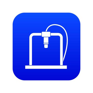 3D yazıcı çerçeve simgesi dijital mavi