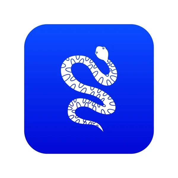 Black writhing snake icon digital blue — Stock Vector