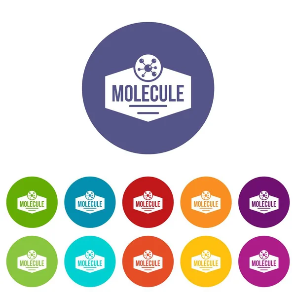 Molecule life icons set vector color — Stock Vector