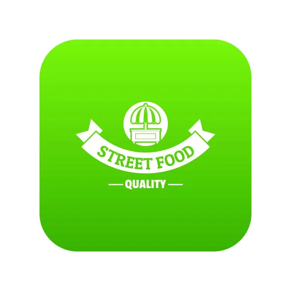Quality street food icon green vector — Stock Vector