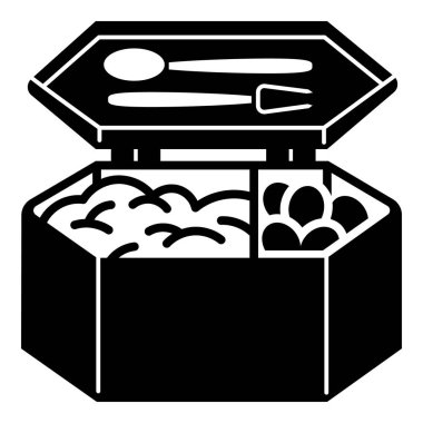 Metal öğle yemeği kutusu simgesi, basit tarzı