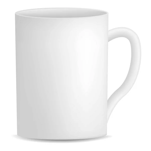 Icône tasse blanche, style réaliste — Image vectorielle