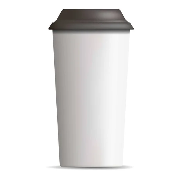 Icono de taza de café de plástico, estilo realista — Vector de stock