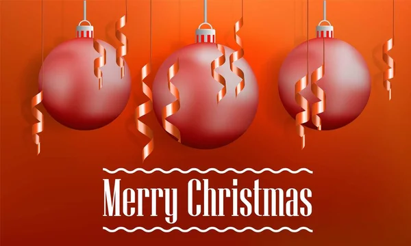 Merry Christmas tree bollar konceptet banner, realistisk stil — Stock vektor