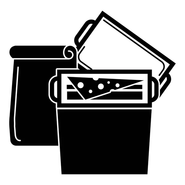 Jedzenie lunch box ikona, prosty styl — Wektor stockowy
