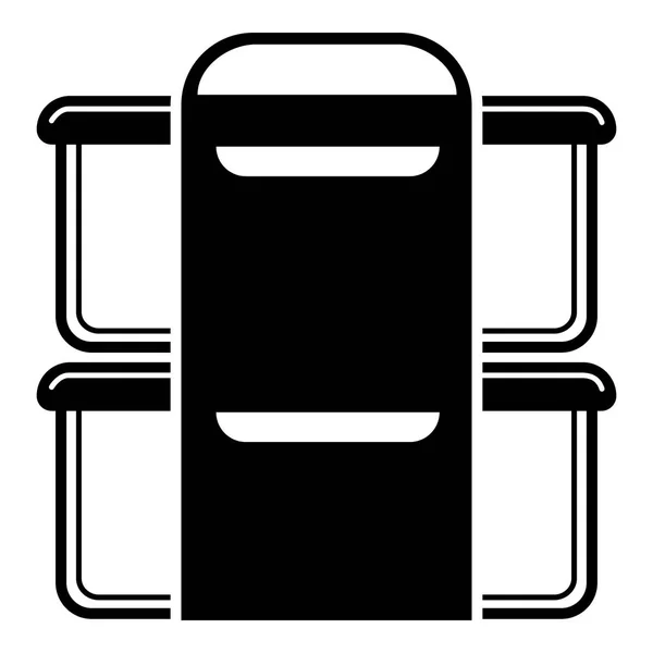 Icône des boîtes à lunch en plastique, style simple — Image vectorielle