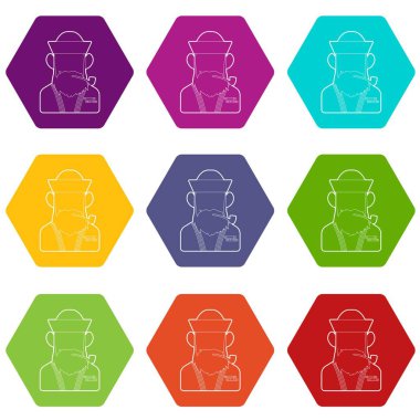 9 vektör denizci Icons set
