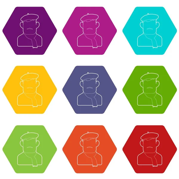 9 vektör ressam Icons set
