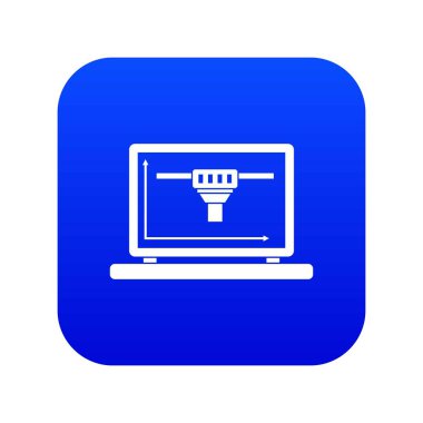 3d tasarım simgesi dijital blue ile dizüstü bilgisayar