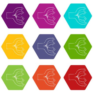 Dört ok infographics, el çizili stil