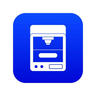 3D yazıcı simgesini dijital mavi