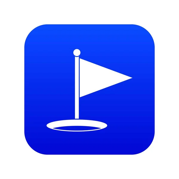 Icona bandiera golf digitale blu — Vettoriale Stock
