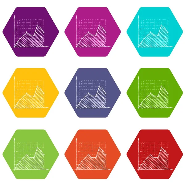 Infográficos de gráfico de crescimento, estilo desenhado à mão — Vetor de Stock