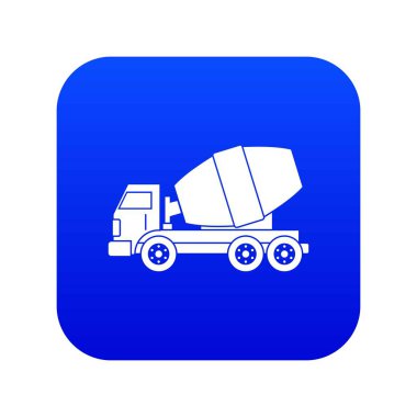 Kamyon Beton karıştırıcı simgesini dijital mavi