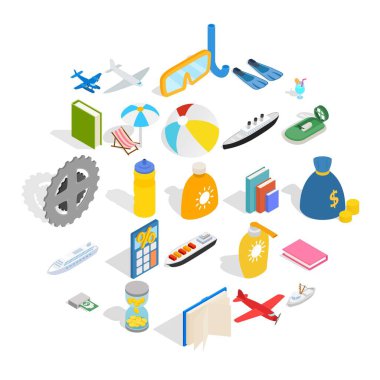 Pahalı oyuncak Icons set, izometrik stili