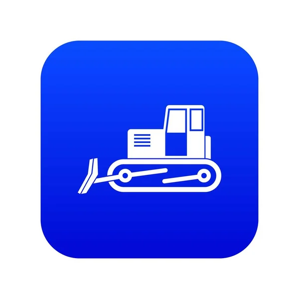 Bulldozer pictogram digitale blauw — Stockvector
