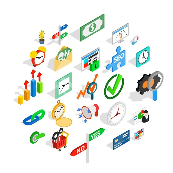 Exchange Icons set, izometrik stili