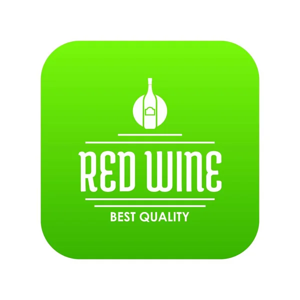 Icono de vino tinto vector verde — Vector de stock
