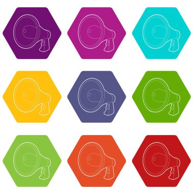 9 vektör hoparlör Icons set