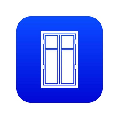 Ahşap pencere simge dijital mavi