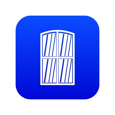 Ahşap pencere simge dijital mavi