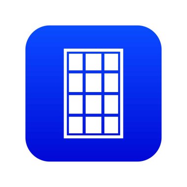 Beyaz kemerli pencere simge dijital mavi