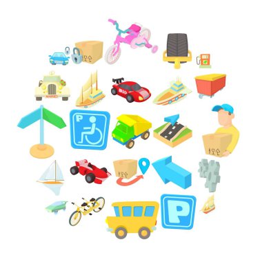 Icons set, izometrik tarzı sürüş hızlı