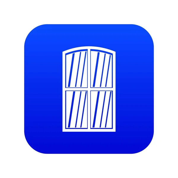 Icono de ventana de madera azul digital — Archivo Imágenes Vectoriales