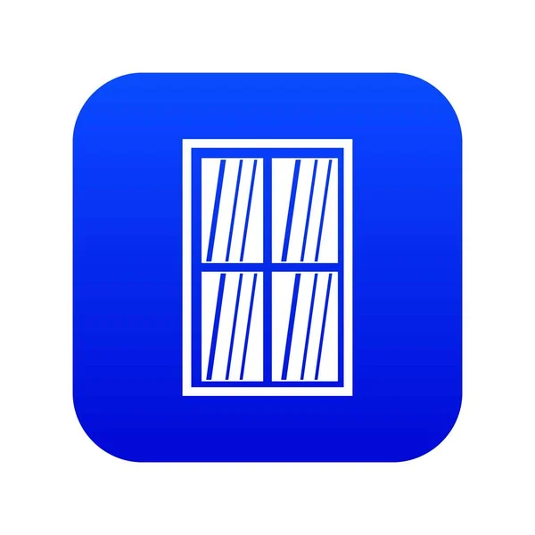 Vit latticed rektangel fönster ikonen digital blå — Stock vektor