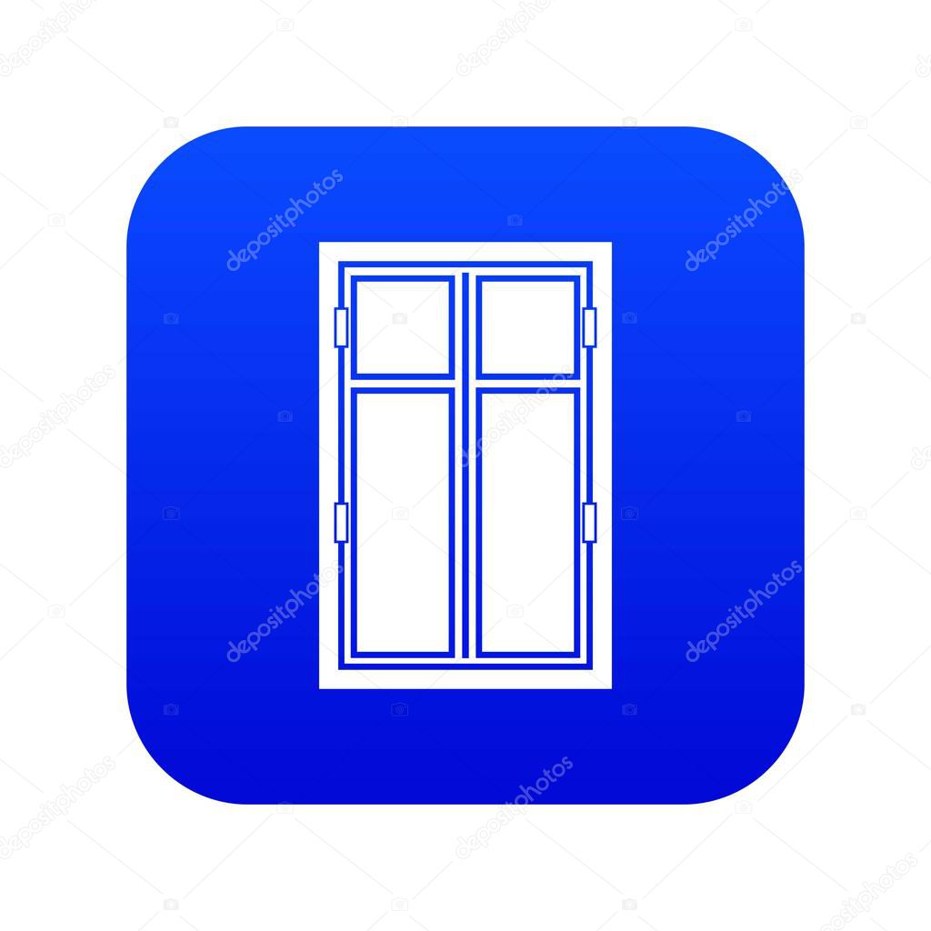 Wooden window icon digital blue
