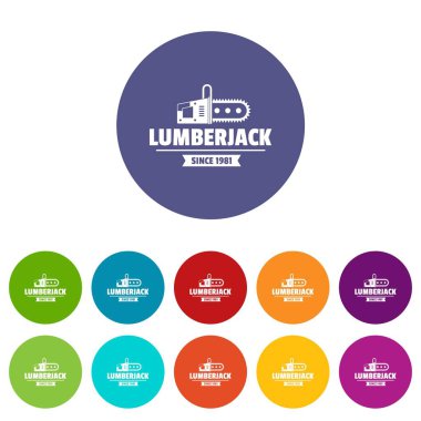 Lumberjack simgeleri vektör rengini ayarlar