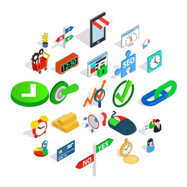 Dizin Icons set, izometrik stili