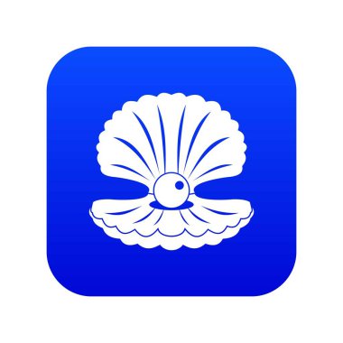 Bir kabuk simge dijital mavi inci