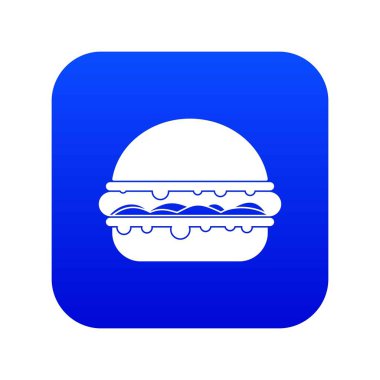 Burger simgesi dijital mavi
