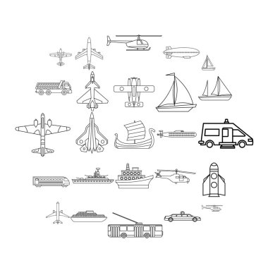Sivil taşıma simgeler kümesi, anahat stili