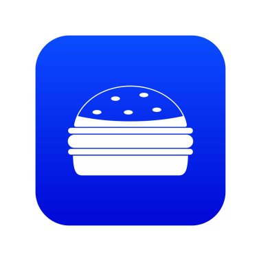 Burger simgesi dijital mavi