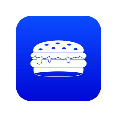 Burger simgesi dijital mavi