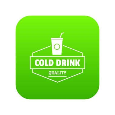 Soğuk içecek yeşil simge vektör