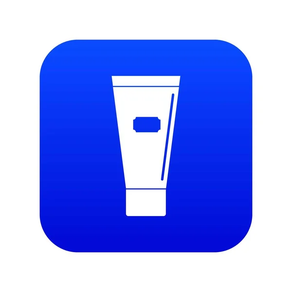 Tubo cosmético de crema o gel icono azul digital — Archivo Imágenes Vectoriales