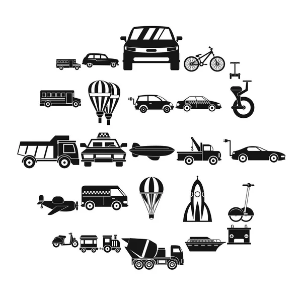 Conjunto de iconos de dos ruedas, estilo simple — Vector de stock