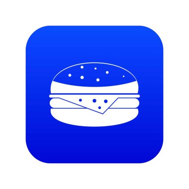 Burger simgesi dijital mavi