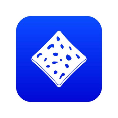 Tofu taze blok simgesi dijital mavi