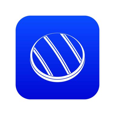 Izgara yuvarlak biftek biftek simgesi dijital mavi