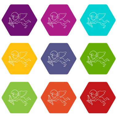 9 vektör Cupid Icons set