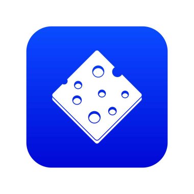 Peynirli taze blok simgesi dijital mavi